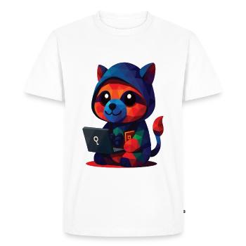WPAP Polygone Kawaii Style Animaux Bébé Raton laveur - T-shirt Premium bio Homme - blanc - Devant - Nico (187cm)