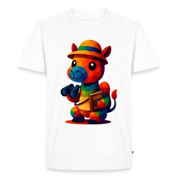 Guide de voyage WPAP Polygon Style Animaux Chameau - T-shirt Premium bio Homme - blanc - Devant - Nico (187cm)