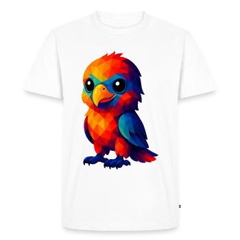WPAP Polygon Kawaii Style Animals Baby Eagle - Men's Premium Organic T-Shirt - white - Front - Nico (187cm)