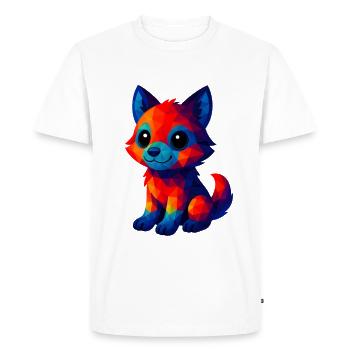 WPAP Polygon Kawaii Style Bébé Loup - T-shirt Premium bio Homme - blanc - Devant - Nico (187cm)