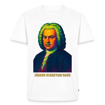 WPAP Polygon Portrait Johann Sebastian Bach - T-shirt Premium bio Homme - blanc - Devant - Nico (187cm)