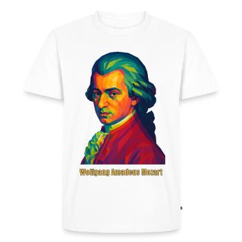 WPAP Polygon Portrait Wolfgang Amadeus Mozart - T-shirt Premium bio Homme - blanc - Devant - Nico (187cm)