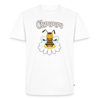 Ohmmm Yoga Bees Honey Chamomile Beekeeper | Meditation - Men's Premium Organic T-Shirt - white - Front - Nico (187cm)