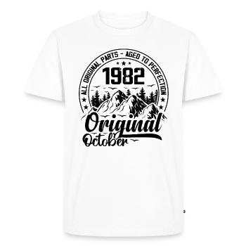1982 October Original: 42 Years Anniversary Gift - Men's Premium Organic T-Shirt - white - Front - Nico (187cm)