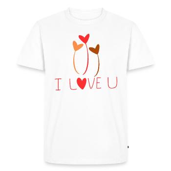 I love you - Men's Premium Organic T-Shirt - white - Front - Nico (187cm)