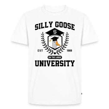 Silly Goose University Silly Goose University Meme - Men's Premium Organic T-Shirt - white - Front - Nico (187cm)