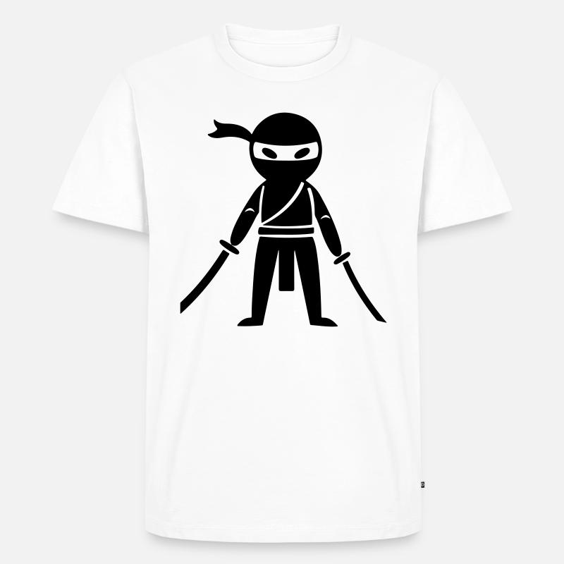 Ninja Samurai - Männer Premium Bio T-Shirt - Weiß