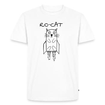 RO-CAT Rocket Cat I Super Cat - T-shirt Premium bio Homme - blanc - Devant - Nico (187cm)