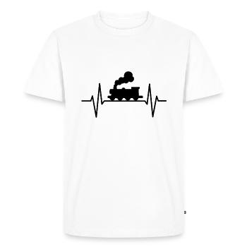 Battement de coeur de chemin de fer - T-shirt Premium bio Homme - blanc - Devant - Nico (187cm)