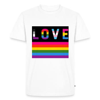 Aimer les LGBT - T-shirt Premium bio Homme - blanc - Devant - Nico (187cm)