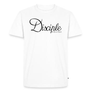 Disciple de Jésus en Noir - T-shirt Premium bio Homme - blanc - Devant - Nico (187cm)