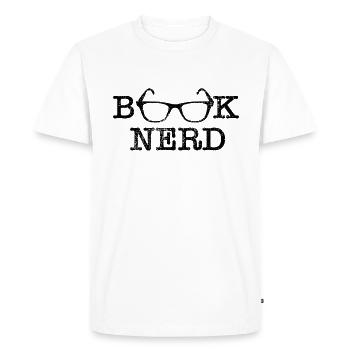 Livres Bookworm Livres Nerd - T-shirt Premium bio Homme - blanc - Devant - Nico (187cm)