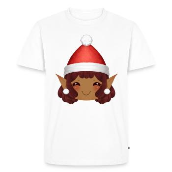 Adorable Lutin de Nöel avec Bonnet de père noël - T-shirt Premium bio Homme - blanc - Devant - Nico (187cm)