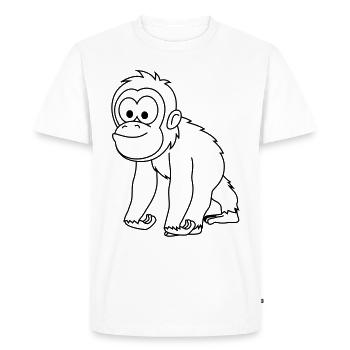 Orangutan monkey comic - Men's Premium Organic T-Shirt - white - Front - Nico (187cm)