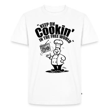 keep on cookin' in the free world - Men's Premium Organic T-Shirt - white - Front - Nico (187cm)