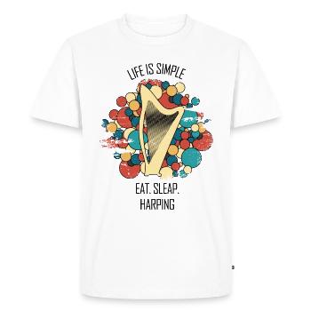 Harp Gift Musical Instrument Musician Plucking - Men's Premium Organic T-Shirt - white - Front - Nico (187cm)