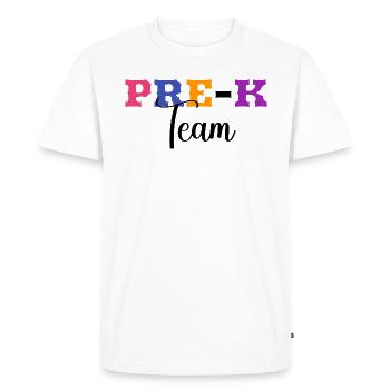 Pre-K Team - Pre Kindergarten Teacher - Men's Premium Organic T-Shirt - white - Front - Nico (187cm)