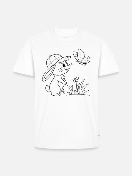 Bunny bunny with cap - Men's Premium Organic T-Shirt - white