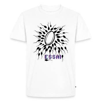 Essai - T-shirt Premium bio Homme - blanc - Devant - Nico (187cm)