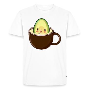 L’avocat baigne dans le café - T-shirt Premium bio Homme - blanc - Devant - Nico (187cm)