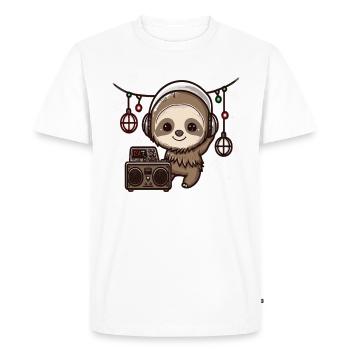 Cute Party Sloth Christmas Party - Men's Premium Organic T-Shirt - white - Front - Nico (187cm)
