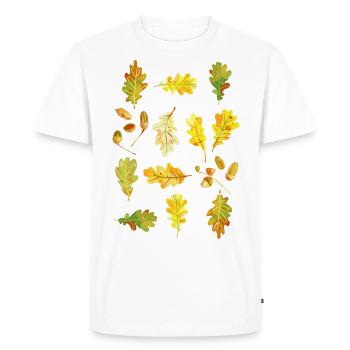 Feuilles de chêne et glands - T-shirt Premium bio Homme - blanc - Devant - Nico (187cm)