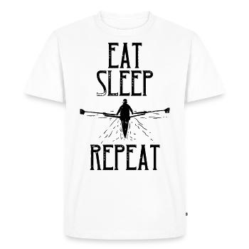 Eat Sleep Repeat Row - T-shirt Premium bio Homme - blanc - Devant - Nico (187cm)