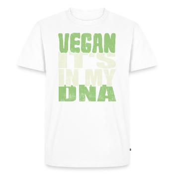 Vegan It's In My DNA Vegetarian - Men's Premium Organic T-Shirt - white - Front - Nico (187cm)