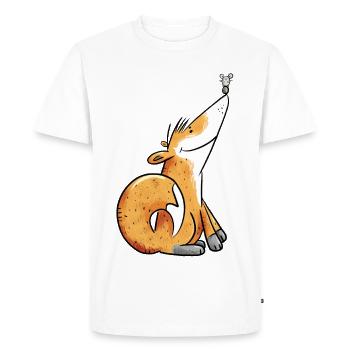 Fox et souris Cartoon Animal Fun Kids Gift - T-shirt Premium bio Homme - blanc - Devant - Nico (187cm)