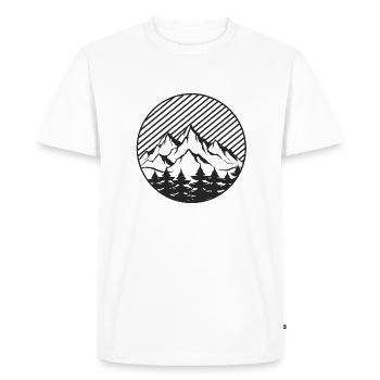 mountains caravane camping nature - T-shirt Premium bio Homme - blanc - Devant - Nico (187cm)