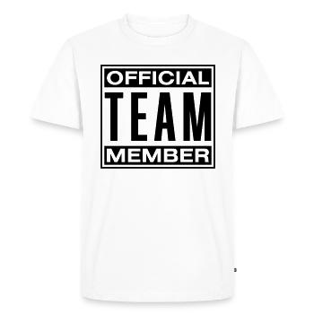 MEMBRE DE L’ÉQUIPE OFFICIELLE - T-shirt Premium bio Homme - blanc - Devant - Nico (187cm)