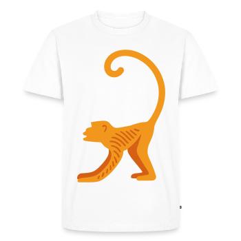 Logo de la ligne Orang-outan - T-shirt Premium bio Homme - blanc - Devant - Nico (187cm)