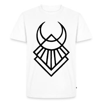 Symbole lunaire égyptien noir - T-shirt Premium bio Homme - blanc - Devant - Nico (187cm)