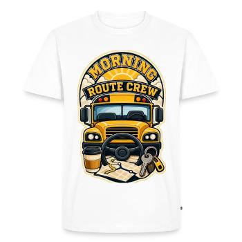 ÉQUIPE DE ROUTE DU MATIN - T-shirt Premium bio Homme - blanc - Devant - Nico (187cm)