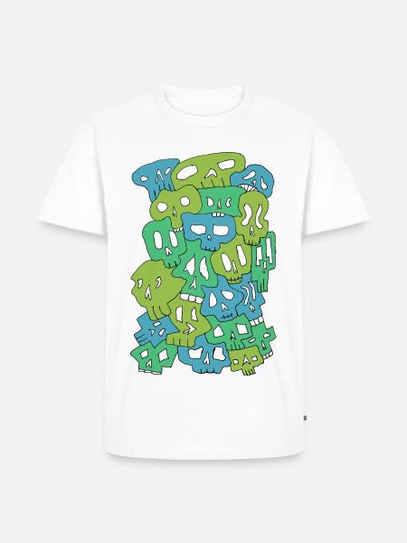 Skulls (Greens) - Männer Premium Bio T-Shirt - Weiß