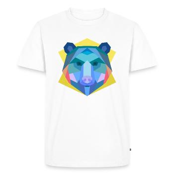 ours abstrait chemise ours, échange d'idées - T-shirt Premium bio Homme - blanc - Devant - Nico (187cm)