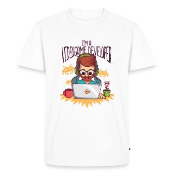 Video Game Developer - Videogame Developer - Men's Premium Organic T-Shirt - white - Front - Nico (187cm)