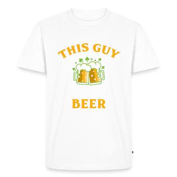 Bière, Bière, Bière - T-shirt Premium bio Homme - blanc - Devant - Nico (187cm)