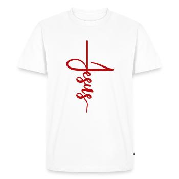 Jésus-Christ - T-shirt Premium bio Homme - blanc - Devant - Nico (187cm)