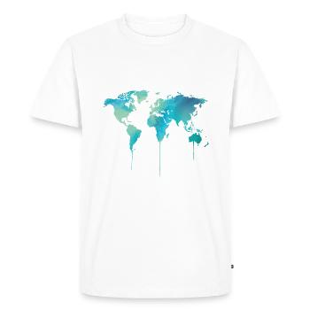 Carte du monde - T-shirt Premium bio Homme - blanc - Devant - Nico (187cm)