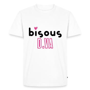 Bisous D.VA - T-shirt Premium bio Homme - blanc - Devant - Nico (187cm)
