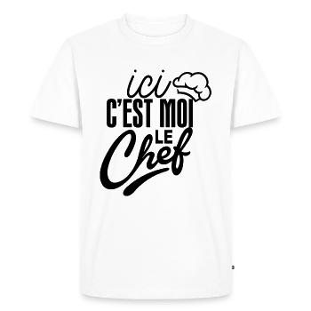 chef cuisine ici c'est moi le chef - T-shirt Premium bio Homme - blanc - Devant - Nico (187cm)