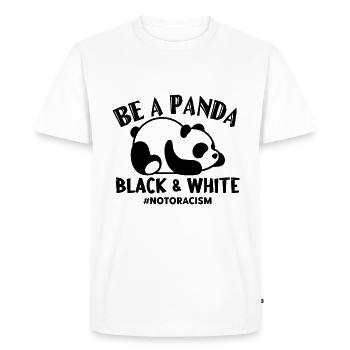 Be a panda no to racism - T-shirt Premium bio Homme - blanc - Devant - Nico (187cm)