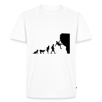 Climbing evolution - Men's Premium Organic T-Shirt - white - Front - Nico (187cm)