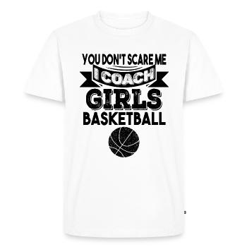 Coach Basket-ball féminin - T-shirt Premium bio Homme - blanc - Devant - Nico (187cm)