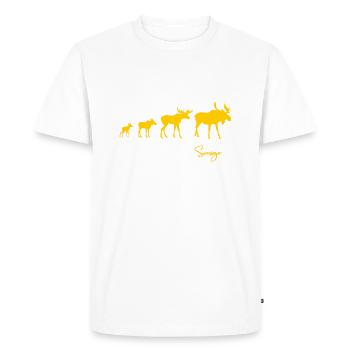 Moose Moose famille Suède Sverige - T-shirt Premium bio Homme - blanc - Devant - Nico (187cm)