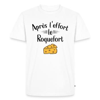 Sportif Humour Roquefort Citation Drôle Fitness - T-shirt Premium bio Homme - blanc - Devant - Nico (187cm)