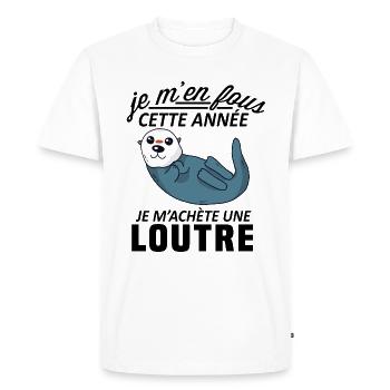 Je m'achète une loutre - humour cadeau mignon - T-shirt Premium bio Homme - blanc - Devant - Nico (187cm)