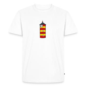 Pilsumer Leuchtturm - Männer Premium Bio T-Shirt - Weiß - Vorne - Nico (187cm)