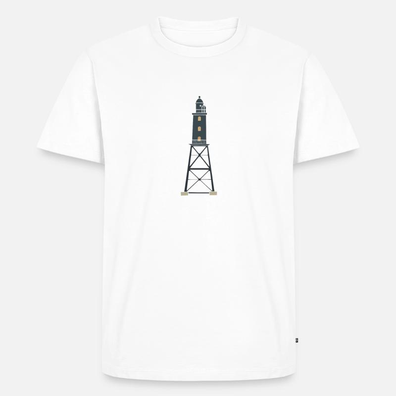 Leuchtturm Obereversand Dorum-Neufeld - Männer Premium Bio T-Shirt - Weiß